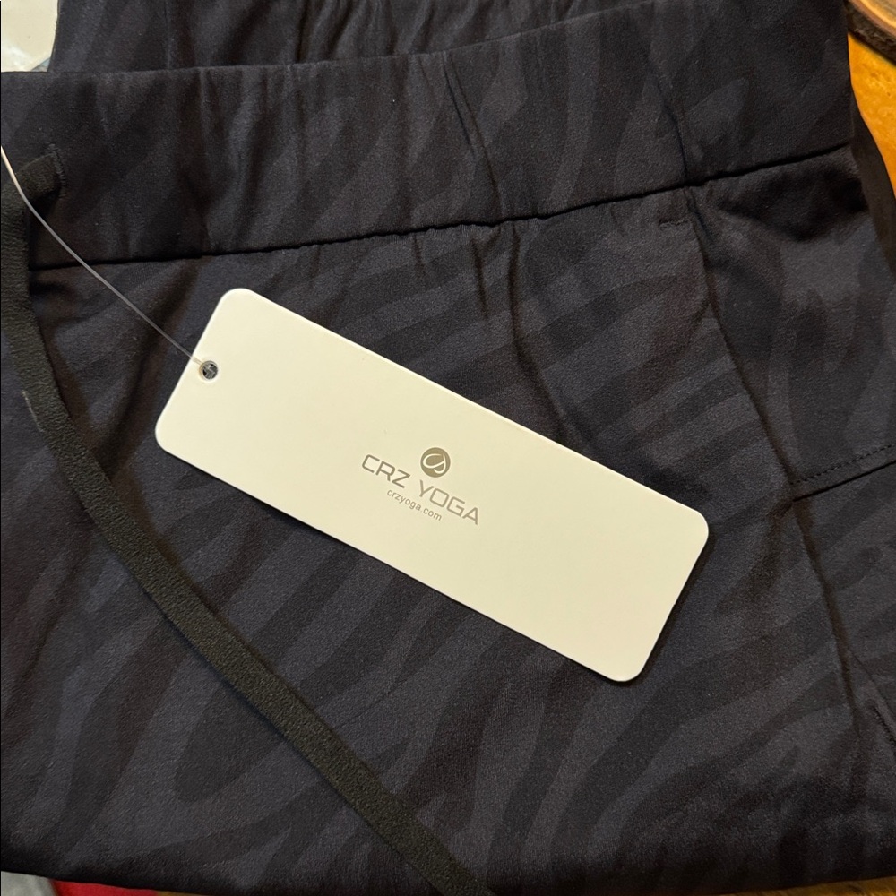 CRZ YOGA Black Zebra Print Leggings NWT